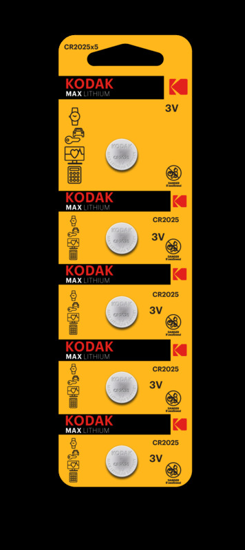 Батарейка KODAK CR2025/5BL MAX Lithium (60)