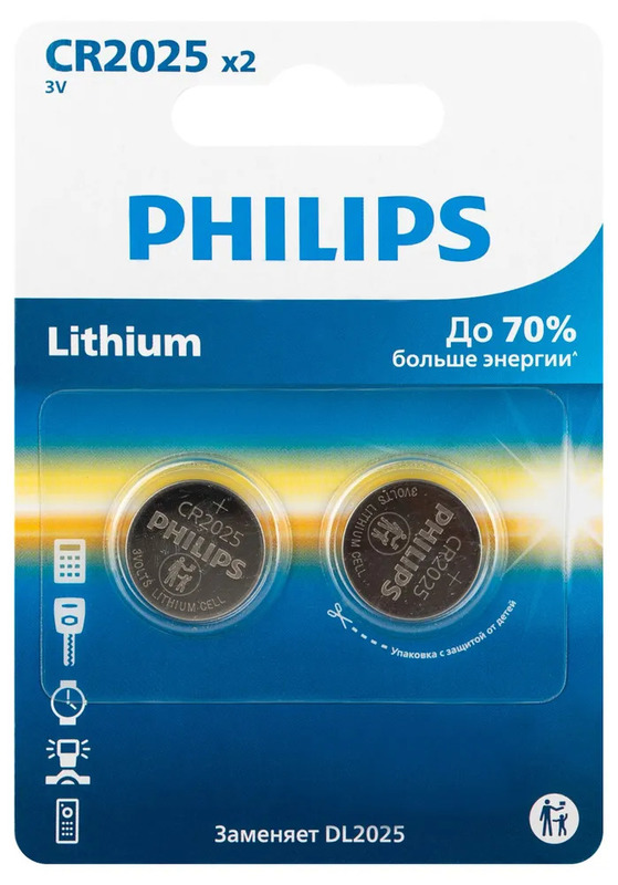 Батарейка Philips CR2025/2BL Lithium