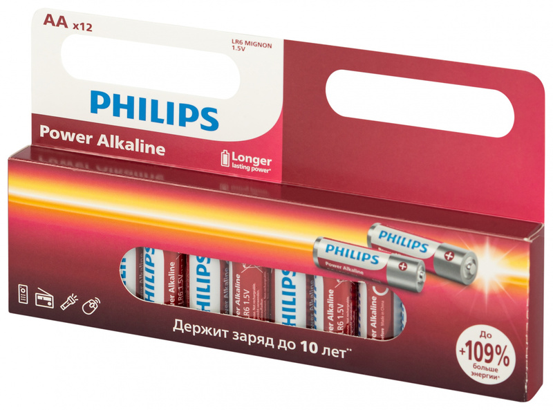 Батарейка Philips LR06/12BL Power Alkaline (12)