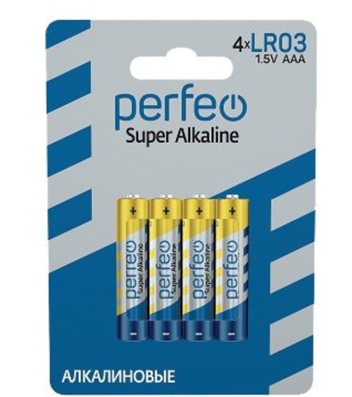 Батарейка Perfeo LR03 4BL  Super Alkaline(120) (960)