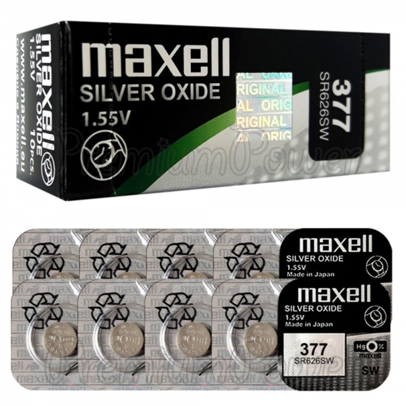 Батарейка MAXELL 377 SR626SW/10BOX G4 Hologram (10)