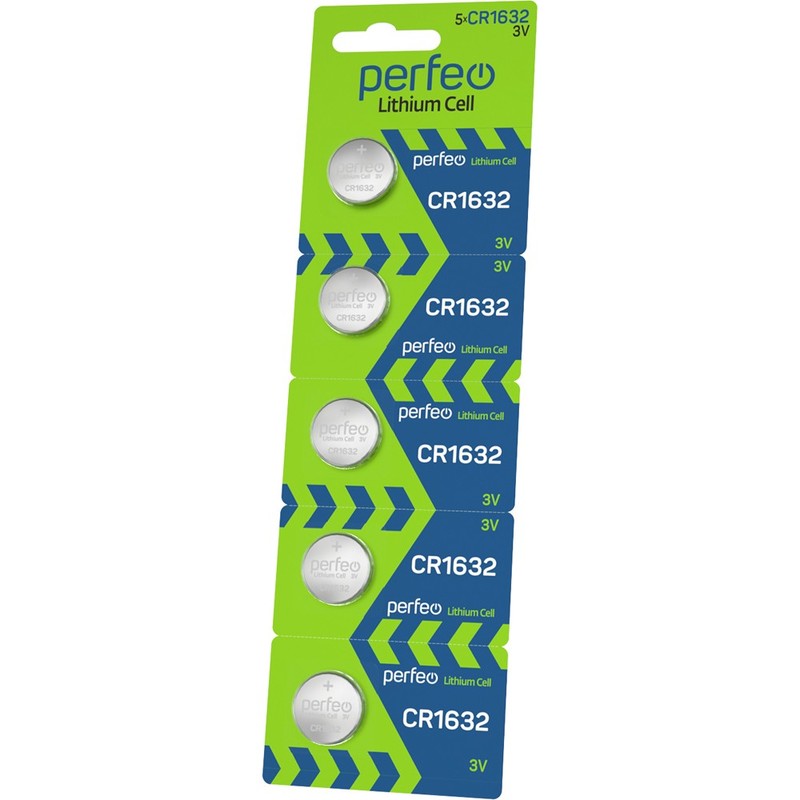 Батарейка Perfeo CR1632/5BL Lithium Cell (5) (100)