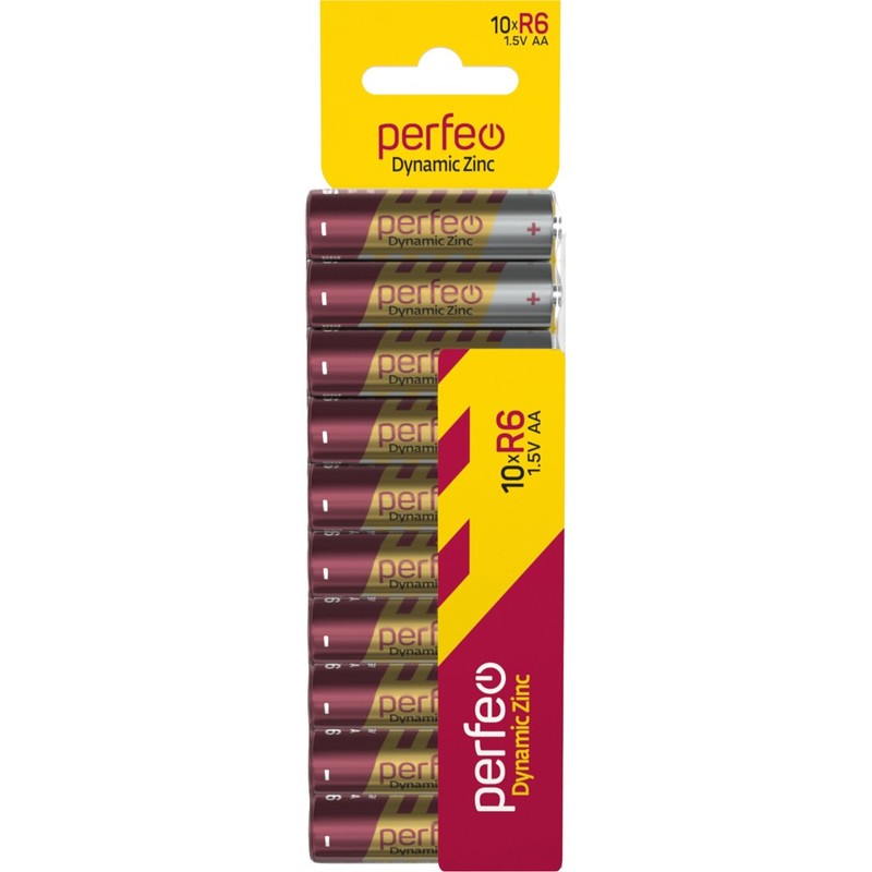 Батарейка Perfeo R06 10SH CARD Dynamic Zinc (100)