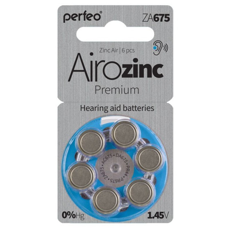 Батарейка Perfeo ZA675/6BL Airozinc Premium (6) (60)