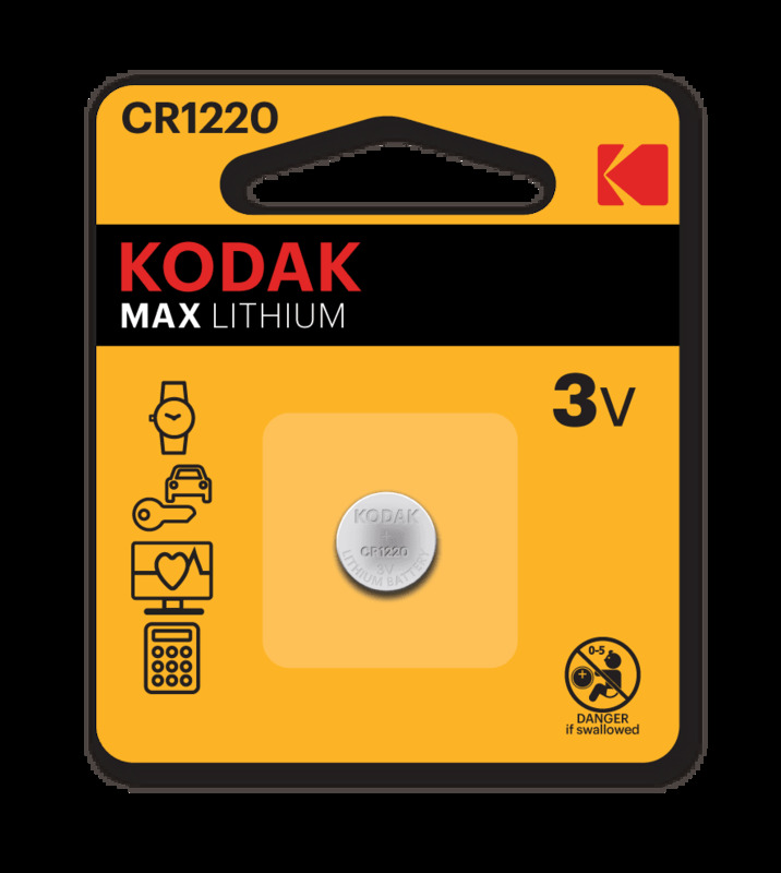 Батарейка KODAK CR1220/1BL MAX Lithium (60)