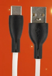 Кабель PERFEO USB A вилка - C вилка, 2.4A, белый, силикон, длина 1 м., SILICON (U4716)