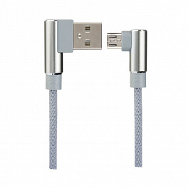 Кабель PERFEO USB2.0 A вилка - Micro USB вилка, угловой, серый, длина 1 м., бокс (U4805) (30)