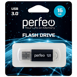 Flash Drive 16 Gb 3.0 Perfeo C14 Black metal series