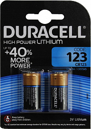 Батарейка DURACELL CR123A/2BL(20) (50)