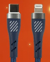 Кабель PERFEO USB C вилка - Lightning вилка, 60W, синий, длина 1 м., POWER (C1003)