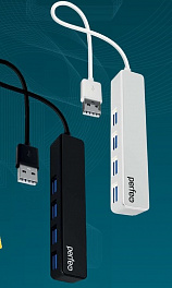Хаб USB Perfeo 4 Port, (PF-H038 White) белый