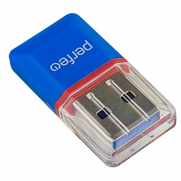 КартРидер Perfeo Micro SD, (PF-VI-R008 Blue) синий