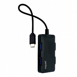 Хаб USB Perfeo 4 Port, (PF-H046 Black) чёрный