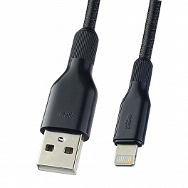 Кабель PERFEO для iPhone, USB - 8 PIN (Lightning), силикон, черный, длина 1 м. (I4318) (100)