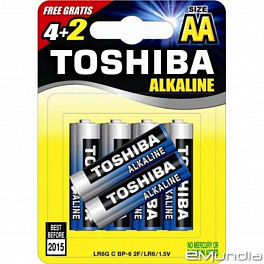 Батарейка Toshiba LR06/(4+2)BL Alkaline (6) (72)