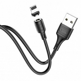Кабель HOCO X52 USB Lightning/ Магнитный: только зарядка/ 1m/ 2A/ Нейлон/ Black