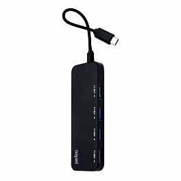 Хаб USB Perfeo 4 Port, (PF-H048 Black) чёрный