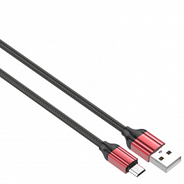Кабель LDNIO LS431/ USB кабель Micro/ 1m/ 2.4A/ медь: 86 жил/ Нейлоновая оплетка/ Red