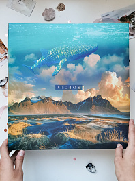 Фотоальбом на 500 фото 10х15 см, пластик. листы , кольца deep blue Кит. Горы