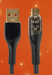 Кабель PERFEO USB А вилка - Micro USB вилка, 20W, нейлон, черный, длина 1 м., PREMIUM (U4020)