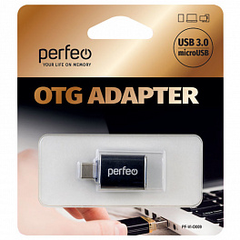 КартРидер Perfeo USB adapter на Type-C c OTG, 3.0 (PF-VI-O009 Black) чёрный