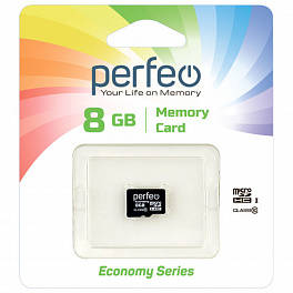 Карта памяти Perfeo microSD 8GB High-Capacity (Class 10) economy series без адаптера