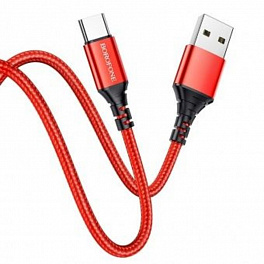 Кабель BOROFONE BX54 USB Type-C/ 1m/ 2.4A/ Нейлон/ Red