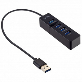 Хаб USB Perfeo 4 Port, 3.0 (PF-H040 Black) чёрный