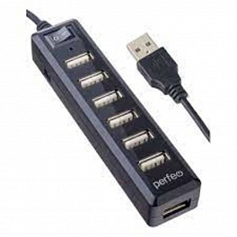 Хаб USB Perfeo 7 Port, (PF-H034 Black) чёрный
