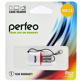 КартРидер Perfeo Micro SD, (PF-VI-R008 White) белый