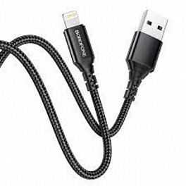 Кабель BOROFONE BX54 USB Lightning/ 1m/ 2.4A/ Нейлон/ Black