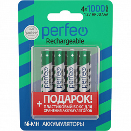 Аккумулятор Perfeo R 03 ( 1000 ma) 4BL+BOX(40)