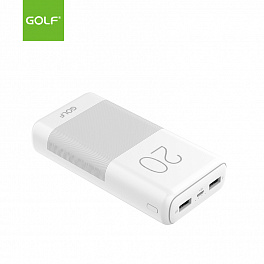 Аккумулятор GOLF G81/ Powerbank 20000 mah + Кабель Micro usb /In Micro usb /Out USB 1 А, 2.1A/ White