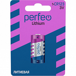 Батарейка Perfeo CR123/1BL Lithium (20) (320)