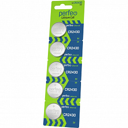 Батарейка Perfeo CR2430 5BL Lithium Cell (5) (100)
