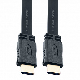 Кабель PERFEO HDMI A вилка - HDMI A вилка, плоский,ver.1.4, длина 1м. (H1301) (40)