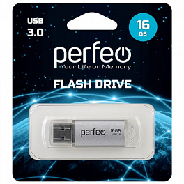 Flash Drive 16 Gb 3.0 Perfeo C14 Silver metal series