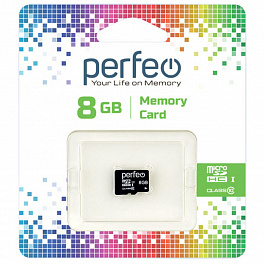 Карта памяти Perfeo microSD 8GB High-Capacity (Class 10) без адаптера