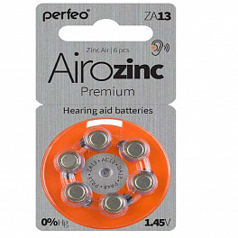 Батарейка Perfeo ZA13/6BL Airozinc Premium (6) (60)