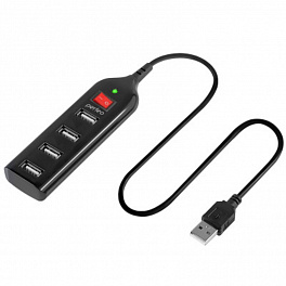 Хаб USB Perfeo 4 Port, (PF-HYD-6001H) чёрный